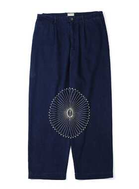 品牌5折 KAPITAL JAPA裤子平田春秋男女日系刺绣休闲宽松牛仔长裤