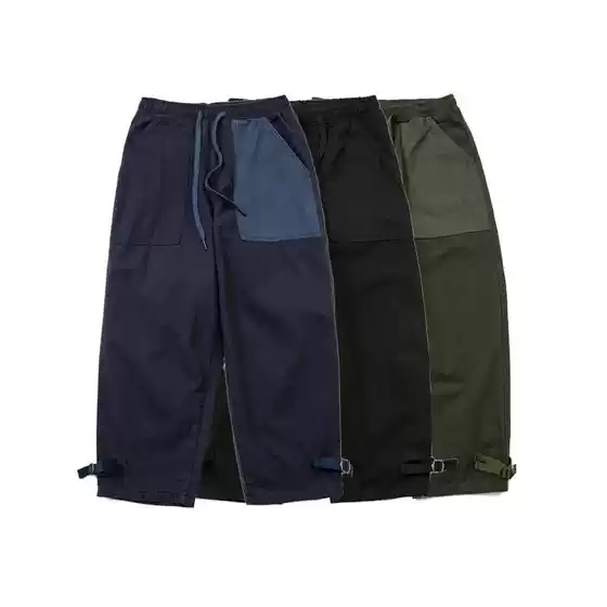 【Brand 50% off 】Kapital Japa Casual Pants for Spring and Autumn, Unisex, Patchwork, Elastic Waist, Casual Style