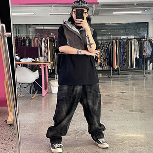 JAPA平田休闲长裤 品牌5折 KAPITAL 格子哈伦小脚裤 春秋男女款