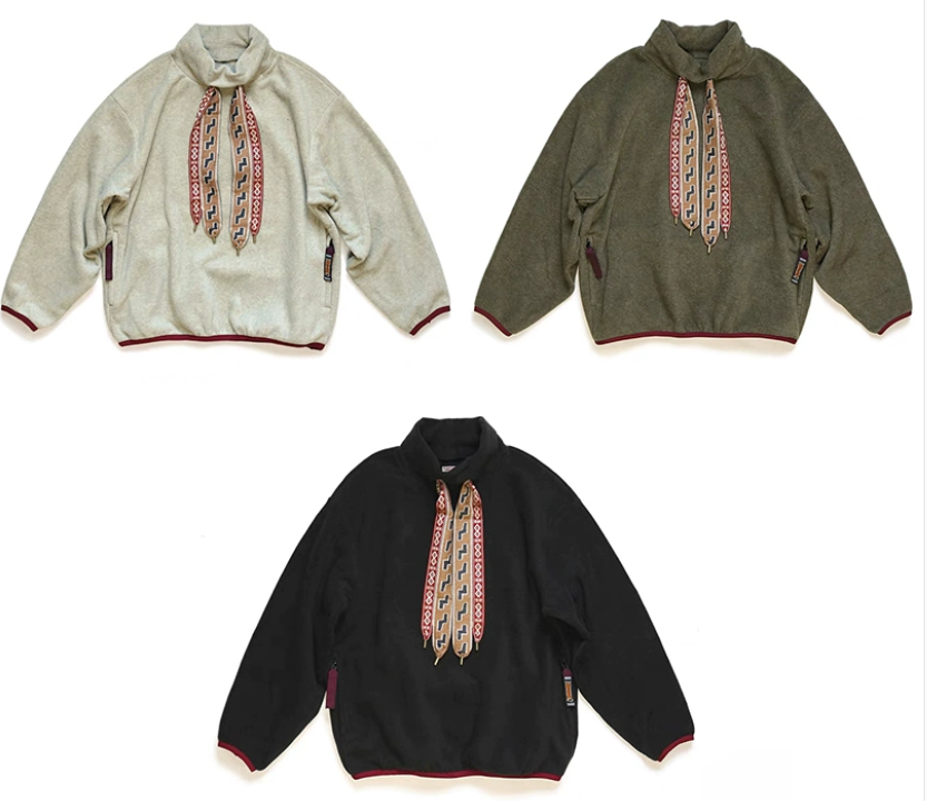 现货5折KAPITAL JAPA平田男女春秋冬休闲抽绳高领摇粒绒卫衣外套