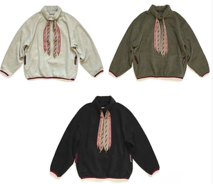 现货5折KAPITAL JAPA平田男女春秋冬休闲抽绳高领摇粒绒卫衣外套