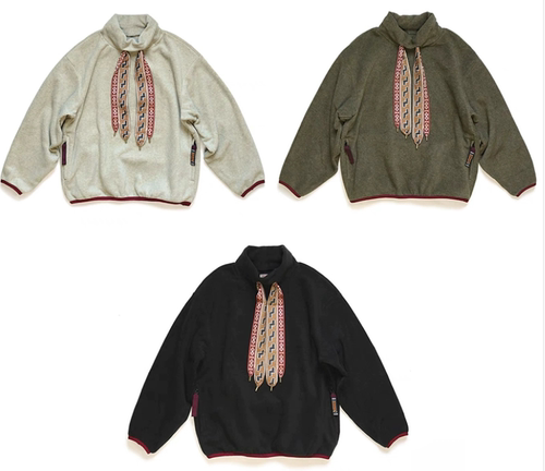 现货5折KAPITAL JAPA平田男女春秋冬休闲抽绳高领摇粒绒卫衣外套