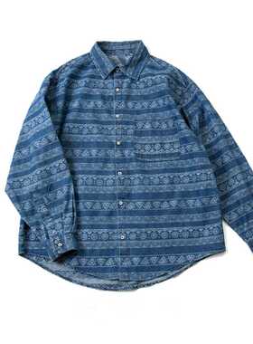 官网5折 KAPITAL JAPA平田衬衫衬衣春秋男牛仔长袖休闲衬宽松潮