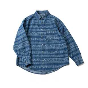 现货5折 KAPITAL JAPA平田衬衫衬衣春秋男牛仔长袖休闲衬宽松潮