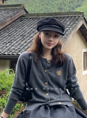 皮条铆扣报童帽日系秋冬羊毛呢