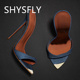 欧美时装 High 凉鞋 Sandals Heels 牛仔布铁片细跟宴会鞋 2023新款