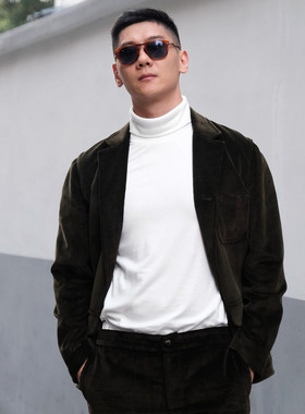 法国制造DE BONNE FACTURE欧美简约单排牛角扣灯芯绒西装便服现货