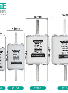 天正RT16熔断器NT00熔芯RT36保险丝63A80A100A160A32A200A250A40A