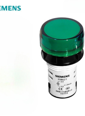 西门子指示灯3SB6 LED型 24VAC/DC 绿色 22mm 塑料 3SB62136AA401