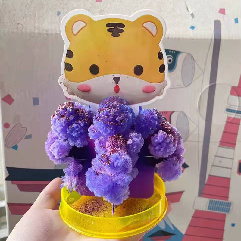 老虎开花！见证奇迹！魔力萌小脑斧DIY创意魔法圣诞树结晶玩具