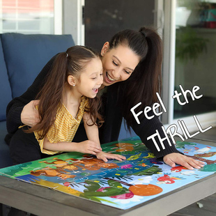 A2play藏宝图线索引导美式拼图动物园八大行星幼儿园地板大块手抓