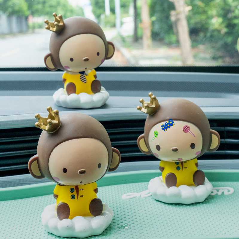 mokyo车载摆件猴子摇头公仔可爱