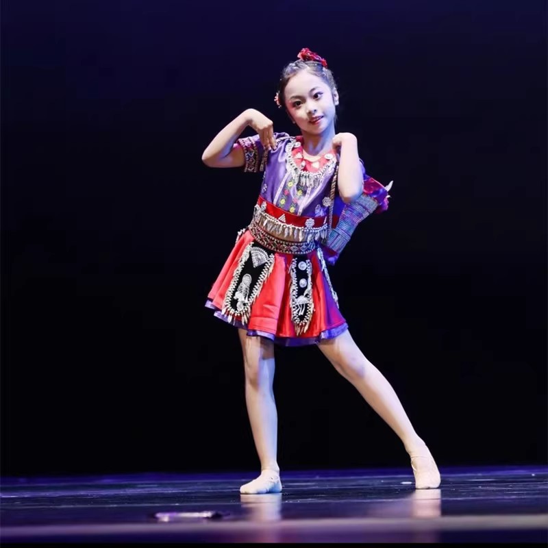 小背篓舞蹈服装苗族土家族演出服民族舞小舞蹈家独舞比赛服舞台服