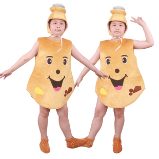 儿童石头演出服装少儿礁石角色扮演表演服幼儿园小石子道具舞蹈服