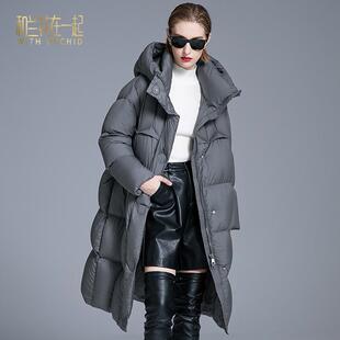 高端加厚羽绒服女东北超厚冬长款冬季过膝连帽女士冬天大码
