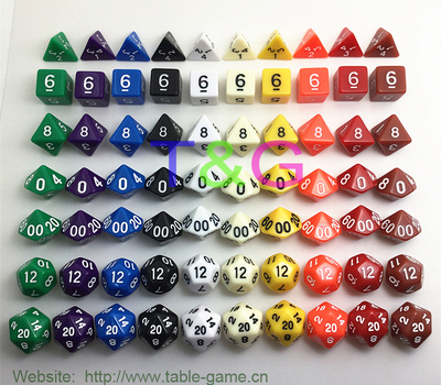 纯色7粒装龙与地下城DND开天辟地魔兽桌游骰子 eBay 速卖通热售