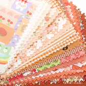 20色纯棉快乐橙布料 小格子印花面料 橘色娃衣手工布艺DIY