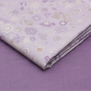 灰紫色系碎花布组 雾霭紫神秘黑娃衣布料 手工布艺DIY面料