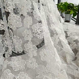 黑色白色点点网纱布料  婚纱礼服波点蓬蓬裙面料 娃衣布艺DIY布组