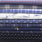 半米 色卡 纯棉深蓝色娃衣布料 全棉小碎花面料手工DIY布料