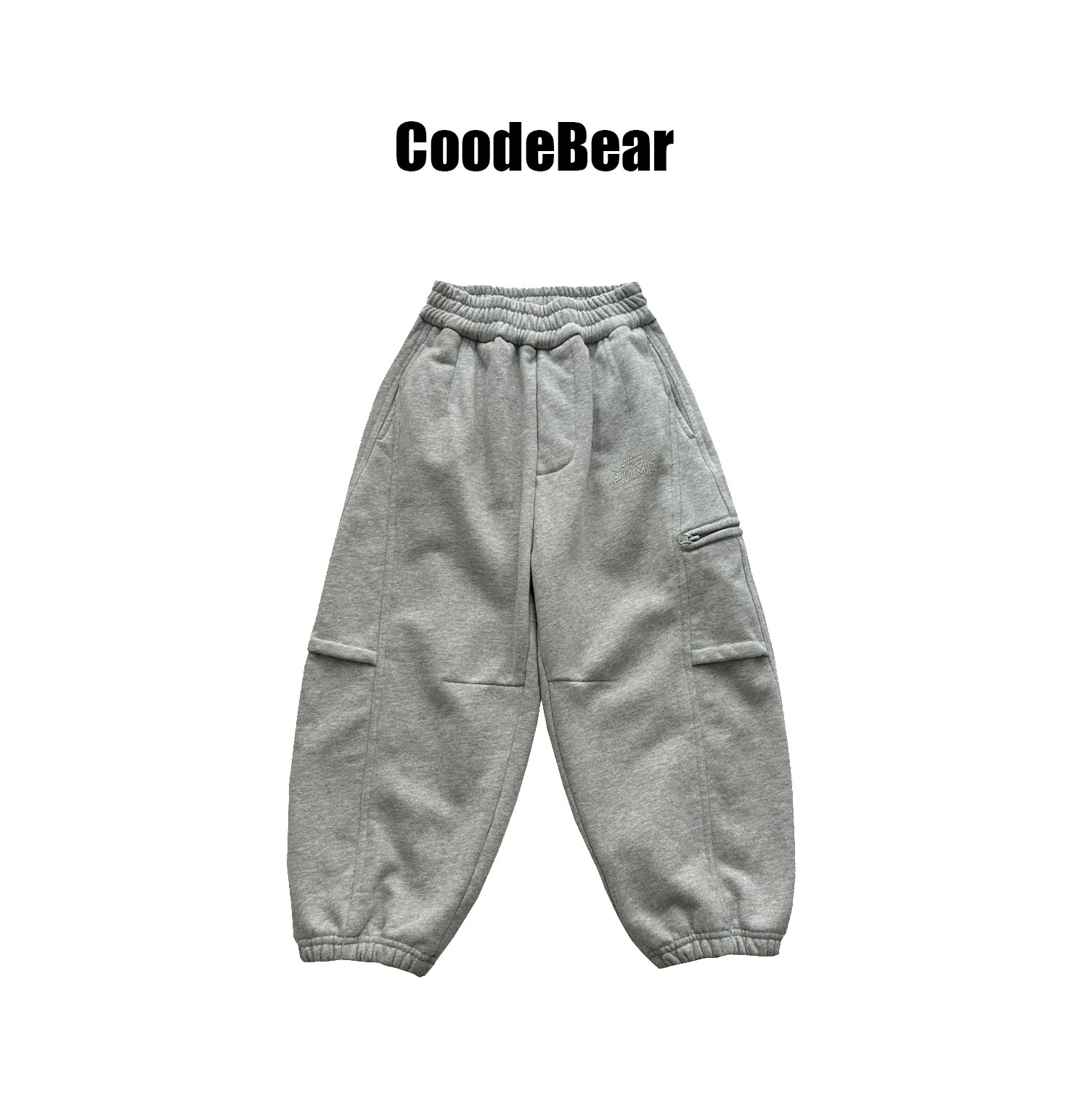 中大童冬季百搭加绒拉链抽绳工装束脚卫裤39445