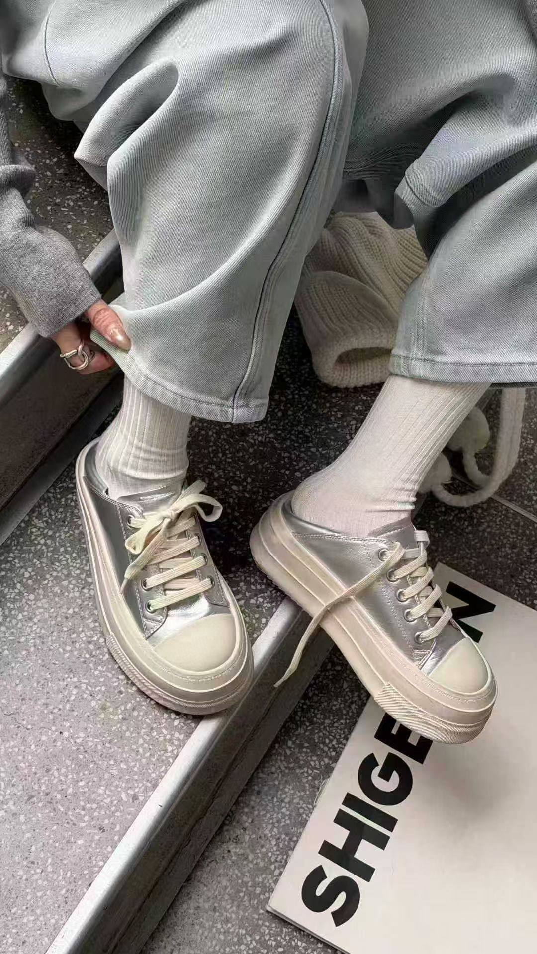 18年老店欧货女鞋26春新款真皮厚底小白鞋单鞋板鞋复古增高饼干鞋,女鞋,时尚休闲鞋,淘宝优惠券,粉丝福利购,淘宝优惠卷