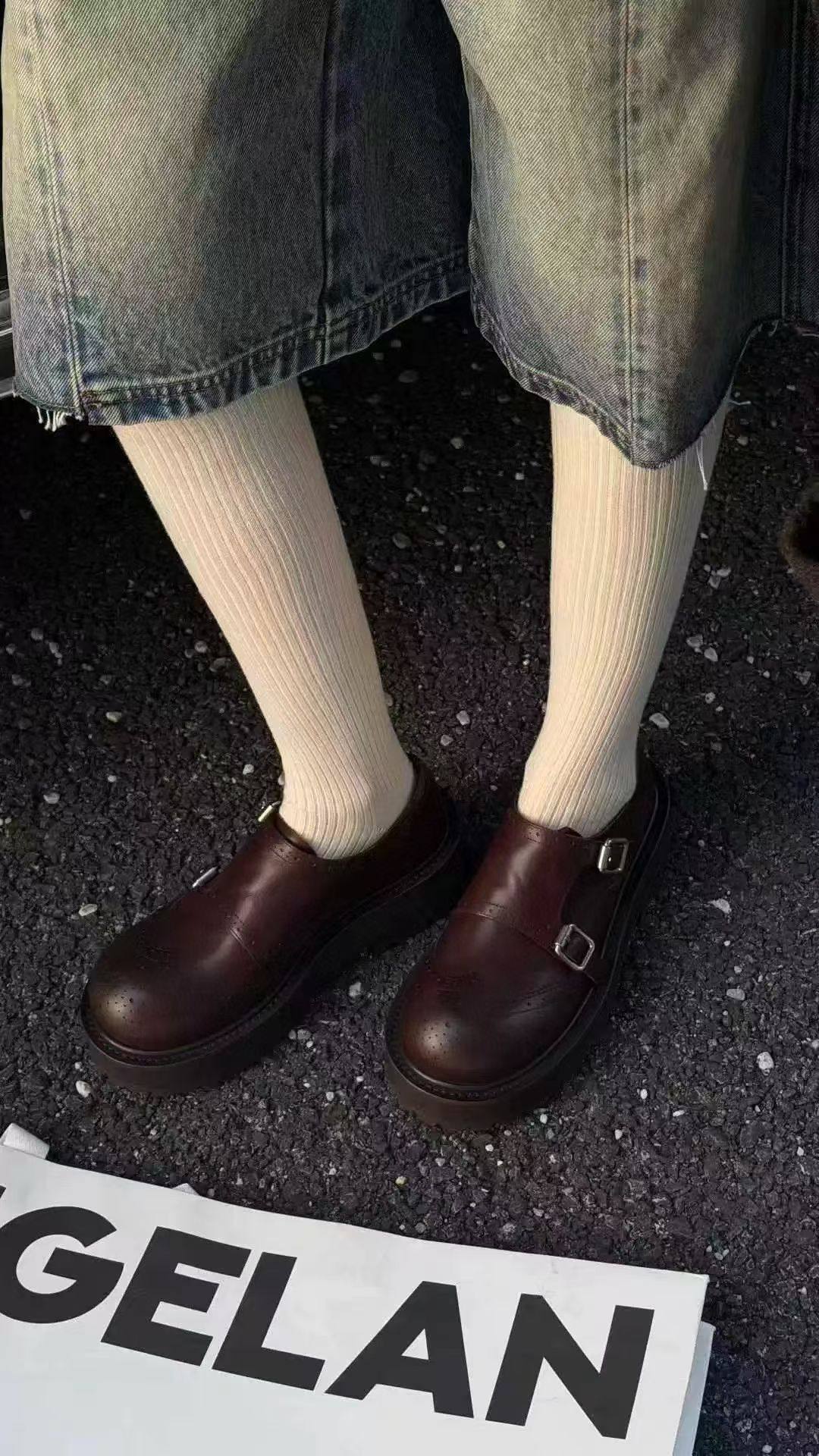 17年老店欧货厚底搭扣乐福鞋26春夏新款真皮复古英伦小皮鞋女单鞋,女鞋,乐福鞋（豆豆鞋）,淘宝优惠券,粉丝福利购,淘宝优惠卷