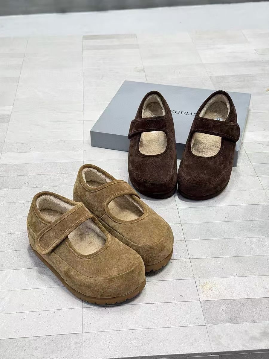 17年老店厚底增高羊毛里玛丽珍鞋女2025冬新款时尚包头拖保暖棉鞋