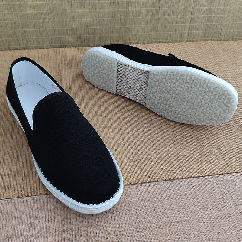 新款老北京布鞋女青年手工千层底女生女士平底布鞋礼服呢舌口低帮