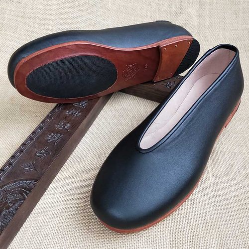 御圣祥手工牛皮圆口老北京布鞋