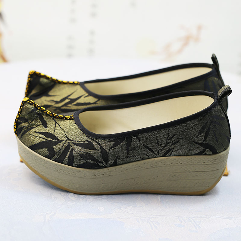 民族风布鞋女鞋禅意茶艺师鞋子古风古装中式汉服绣花鞋松糕底厚底