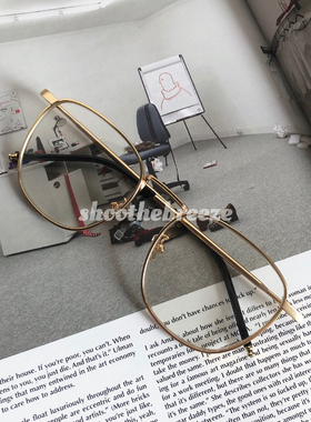 STB vintage复古大框方形高级哑光质感金属镜架防蓝光平光眼镜32g