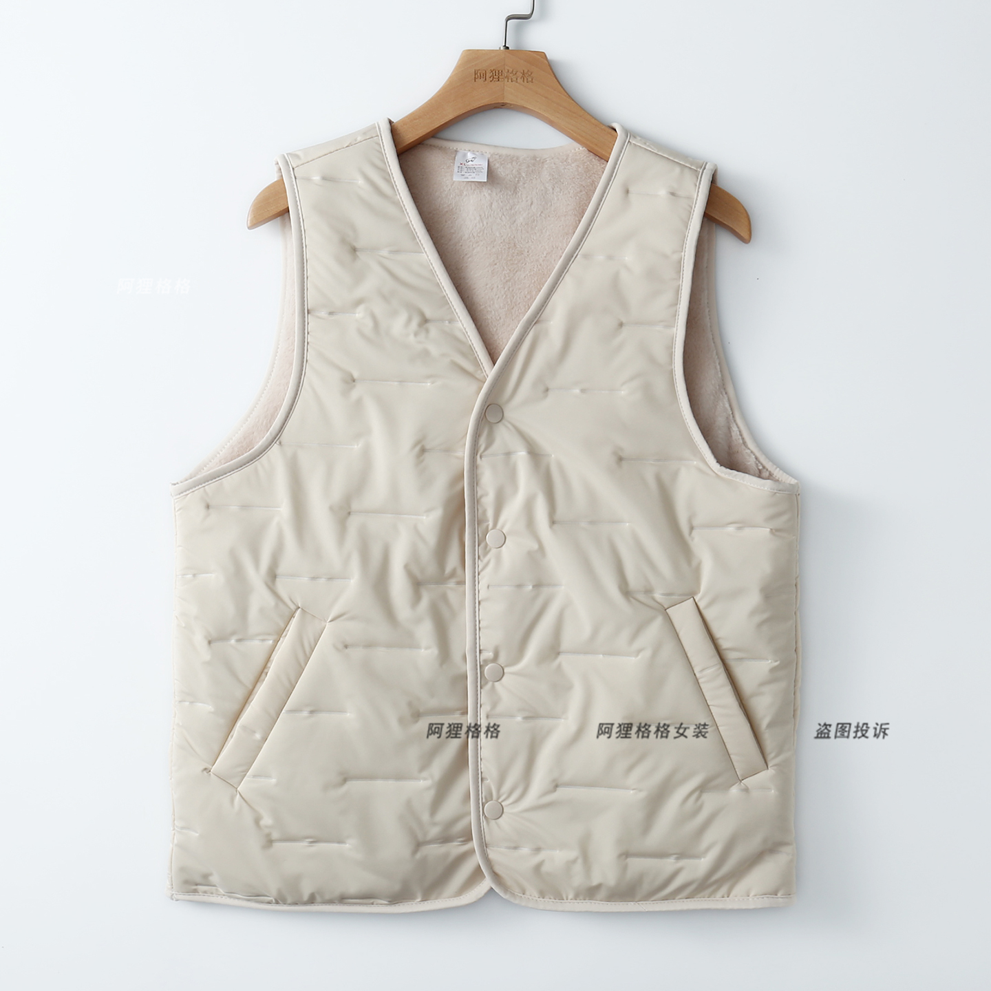 双面穿 加绒马甲女 坎肩外套 轻薄保暖含羊毛