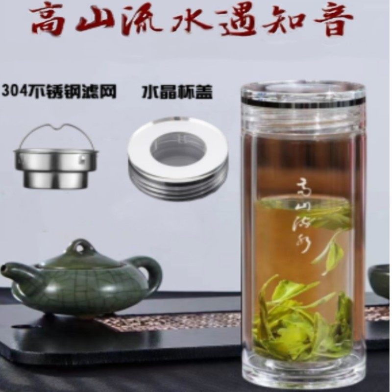 定制水杯男2025新款玻璃杯子500ml喝水男士家用便携车载耐高温