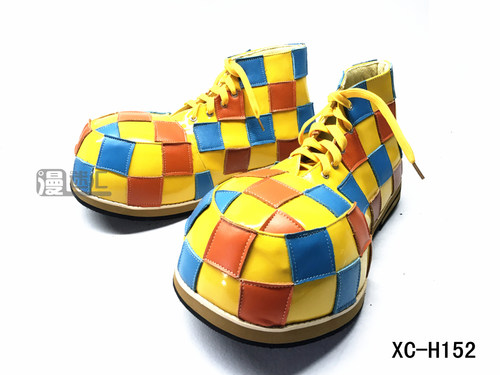 高端彩方格大圆头系列小丑鞋 clown shoes小丑角色扮演鞋XC-H152
