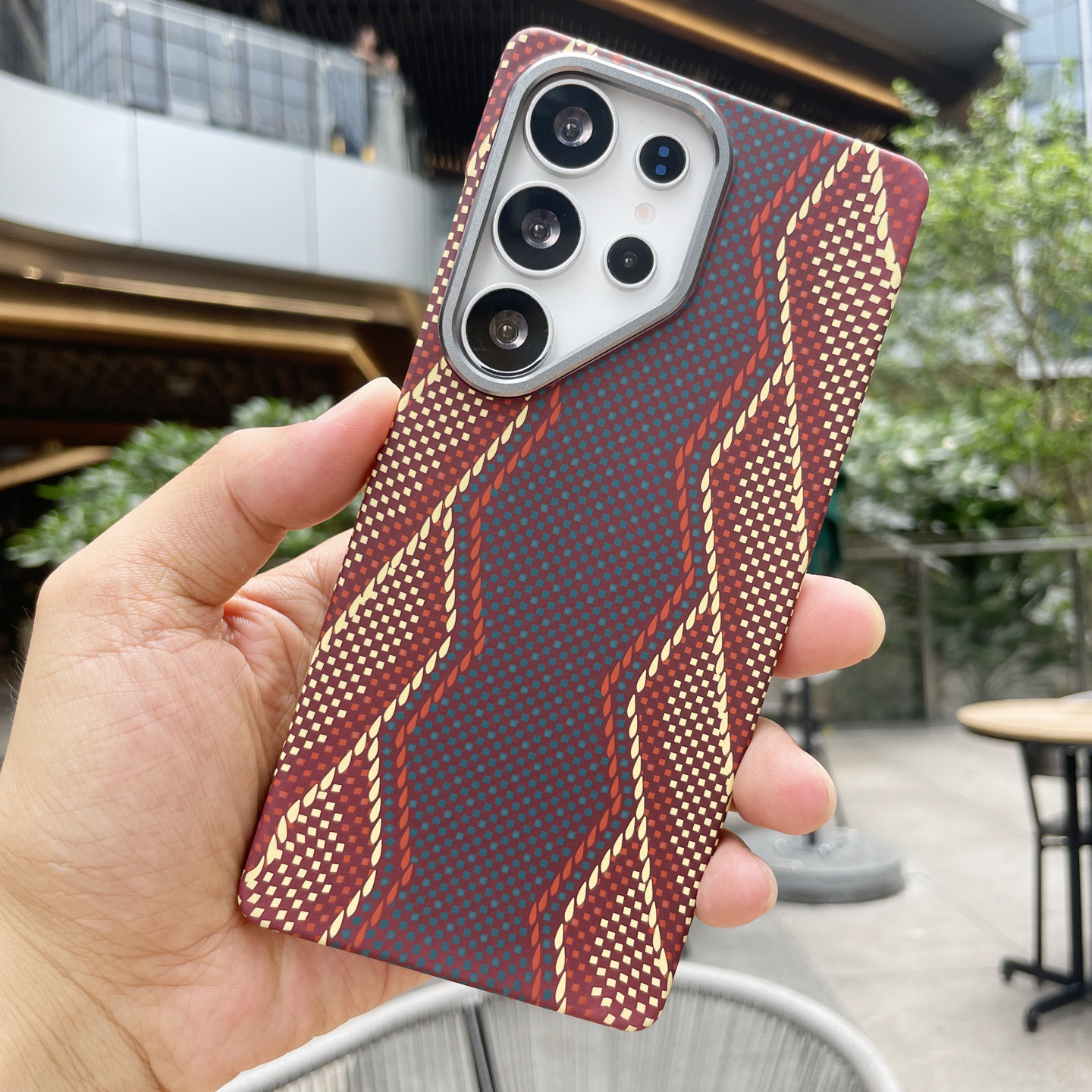 适用于三星S26Ultra碳纤维纹理手机壳s25ultra保护套磁吸充电s24+凯夫拉纹理防摔s23ultra赤蛇红权杖简约外壳