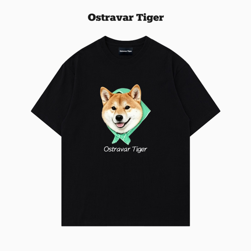 专柜2026新款Ostravar Tiger手绘宽松卡通印花男女款纯棉短袖t恤