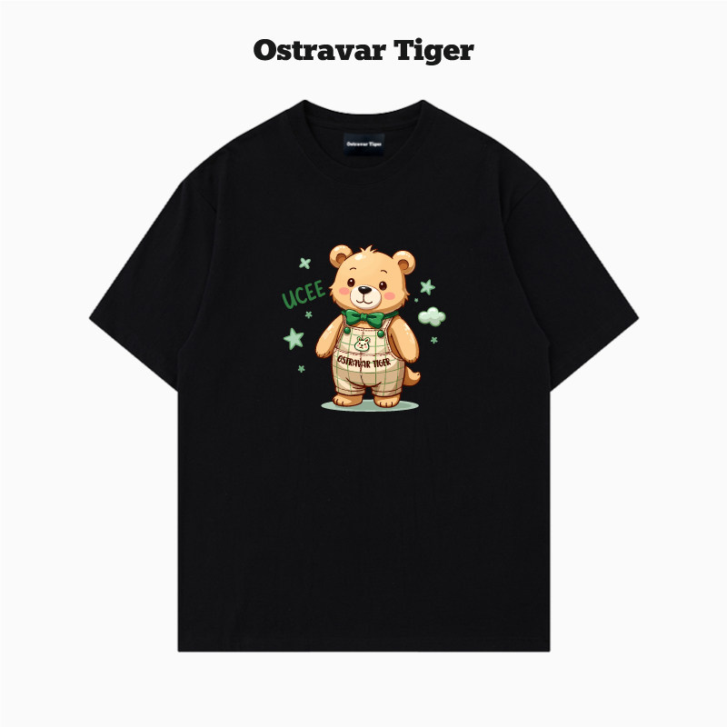 专柜2026新款Ostravar Tiger手绘宽松卡通印花男女款纯棉短袖t恤