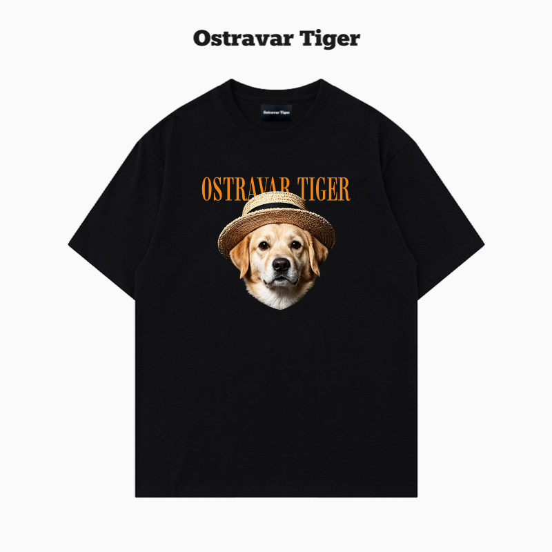 专柜2026新款Ostravar Tiger手绘宽松卡通印花男女款纯棉短袖t恤