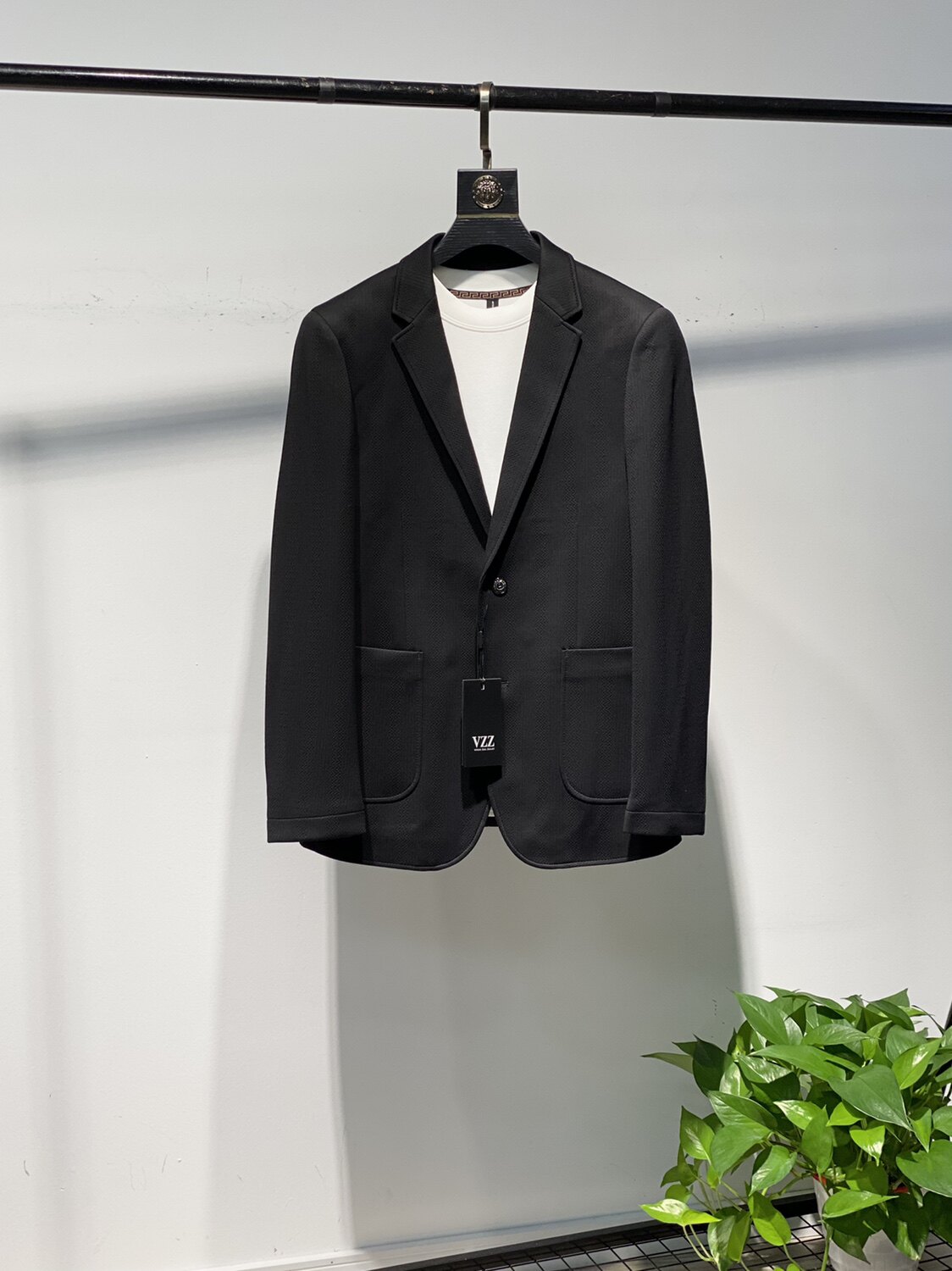 2023新款提花弹力高级感小西装男商务休闲西服秋冬季男士单西外套