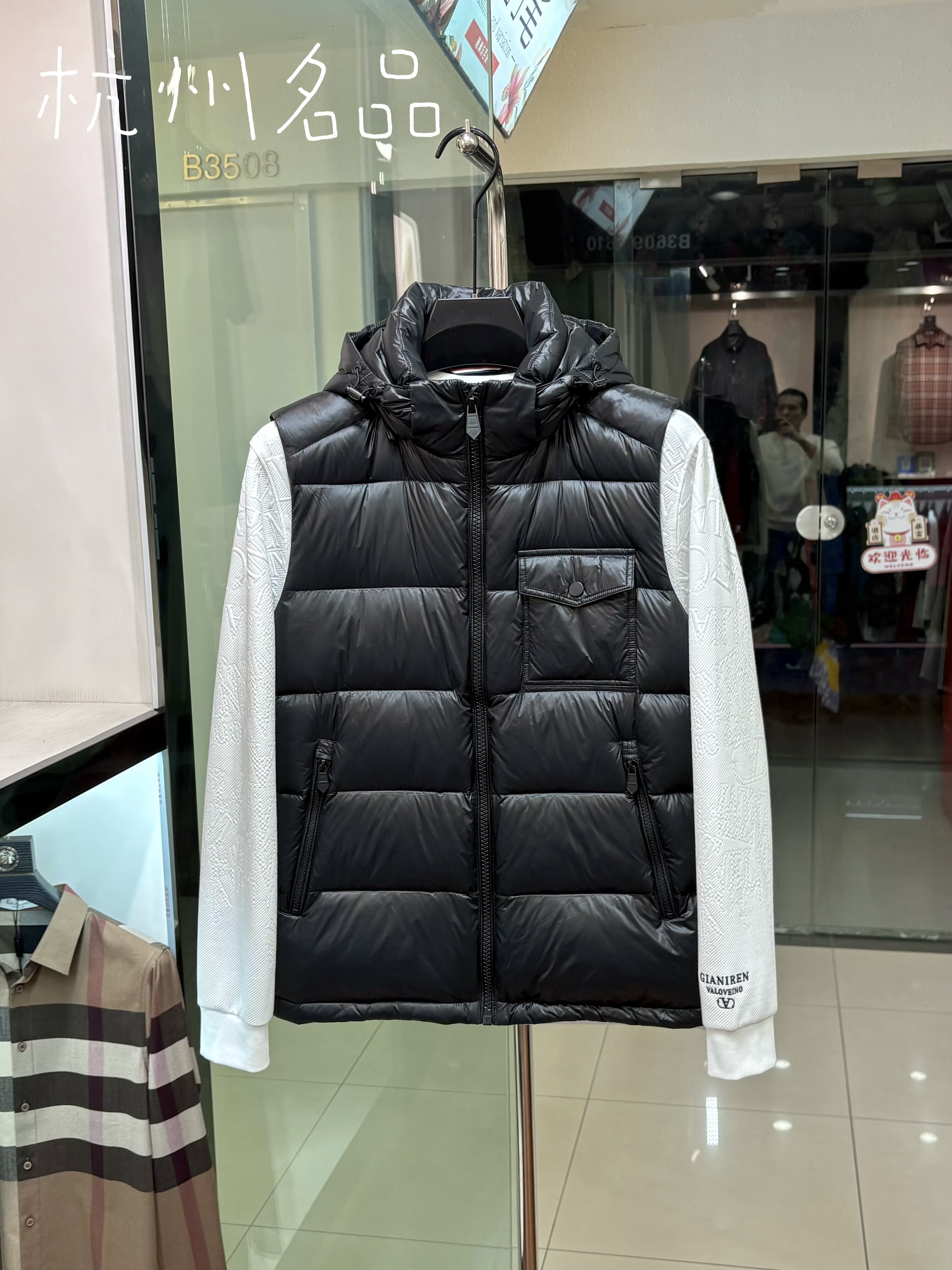 2025秋冬新款男士连帽羽绒马甲外套时尚百搭休闲保暖背心无袖上衣