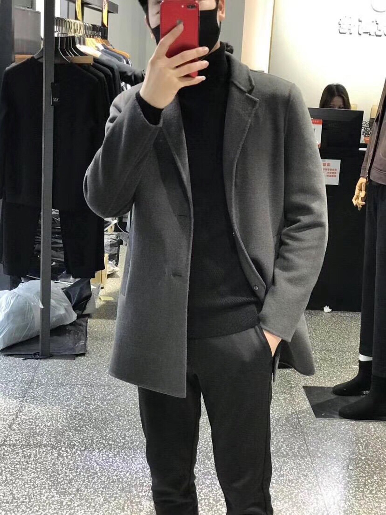 手工缝制双面呢秋冬商务羊毛大衣