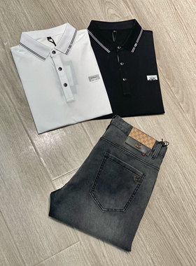 2024春夏新品男士白色POLO衫冰感翻领短袖T恤修身百搭上衣男F8051