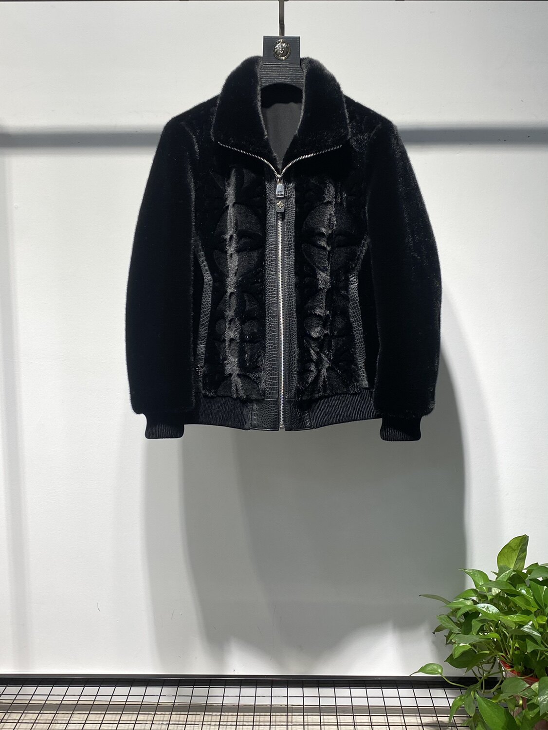 VZZ 皮草外套男雪狼貂2025秋冬新款拼皮短款加厚金貂绒夹克男