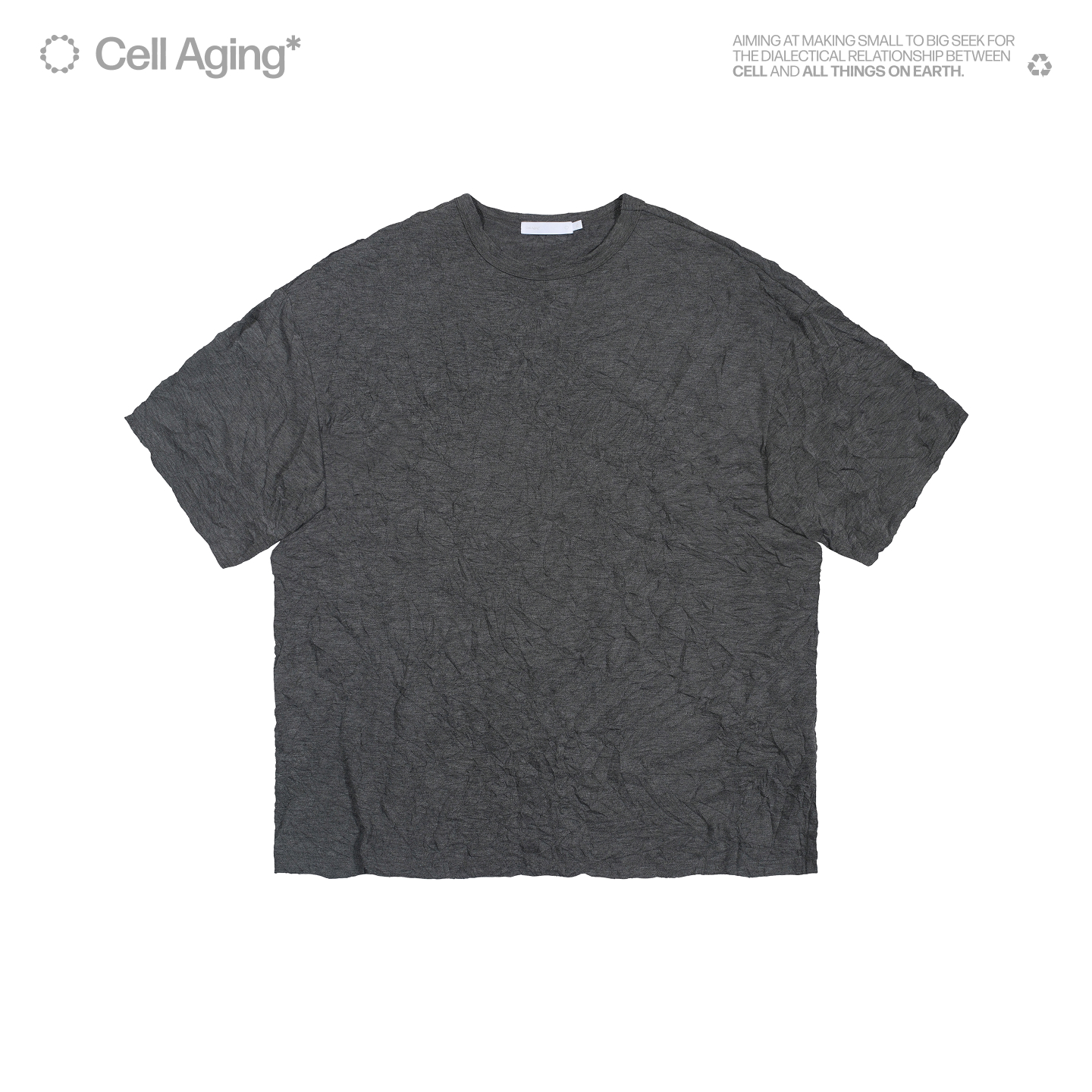 CELLAGING压褶工艺宽松短袖T恤