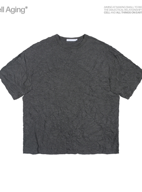 CELL AGING 压褶工艺日常休闲宽松短袖T恤