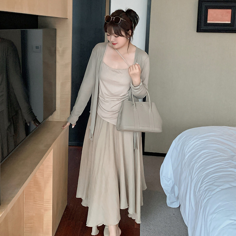 秋季新品大码女装200斤胖mm时尚套装新中式上衣半裙吊带三件套女,女装/女士精品,时尚套装,淘宝优惠券,粉丝福利购,淘宝优惠卷