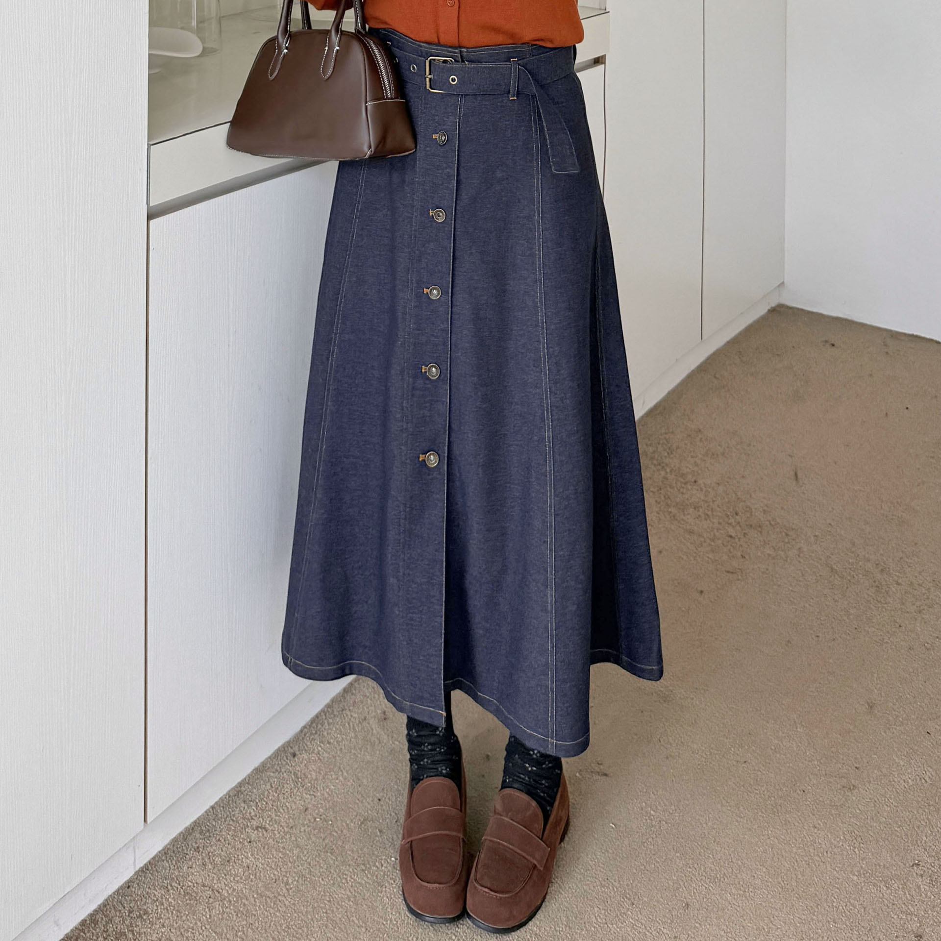 胖mm大码女装高腰牛仔半身裙女