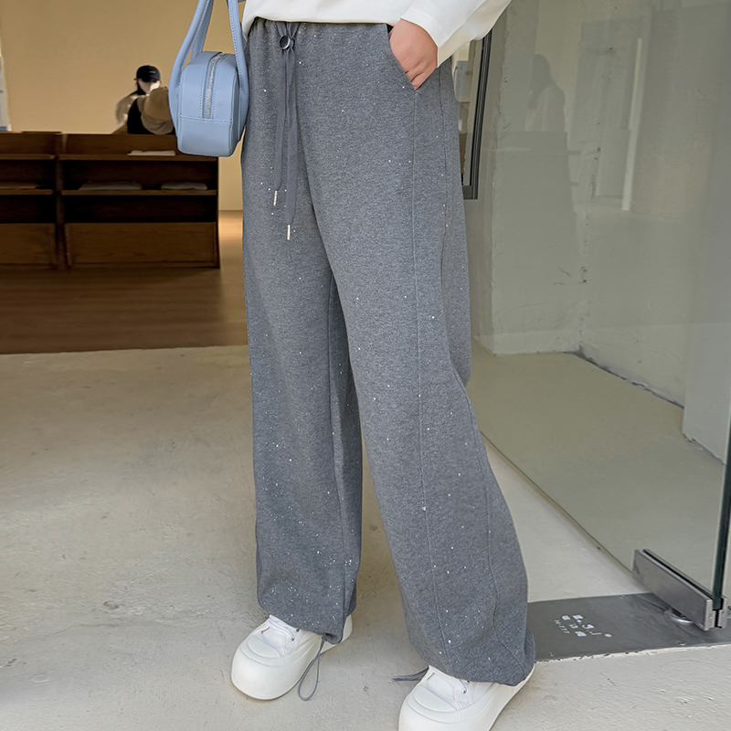 大码高腰阔腿裤休闲裤弯刀裤