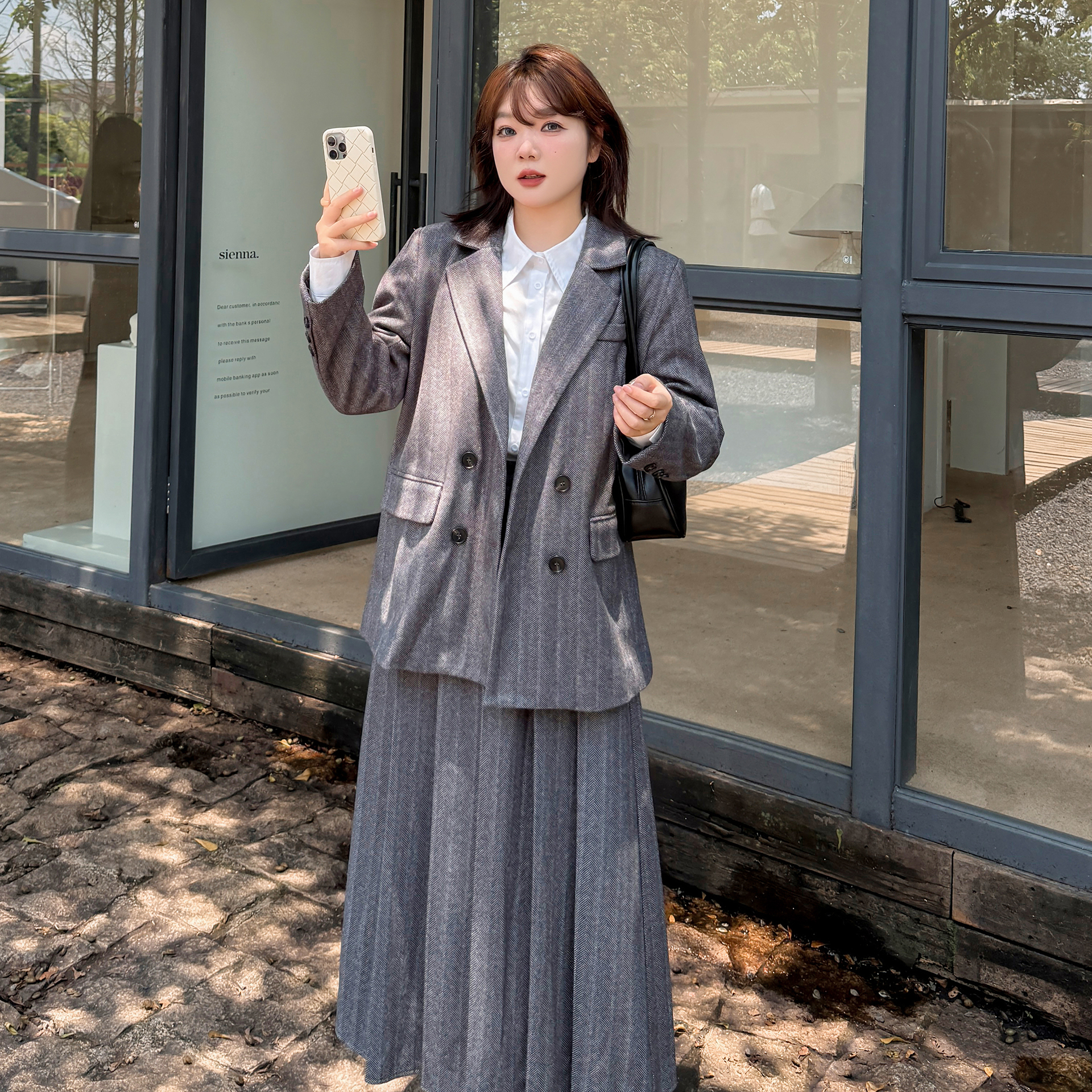 胖mm大码女装高阶感韩版套装